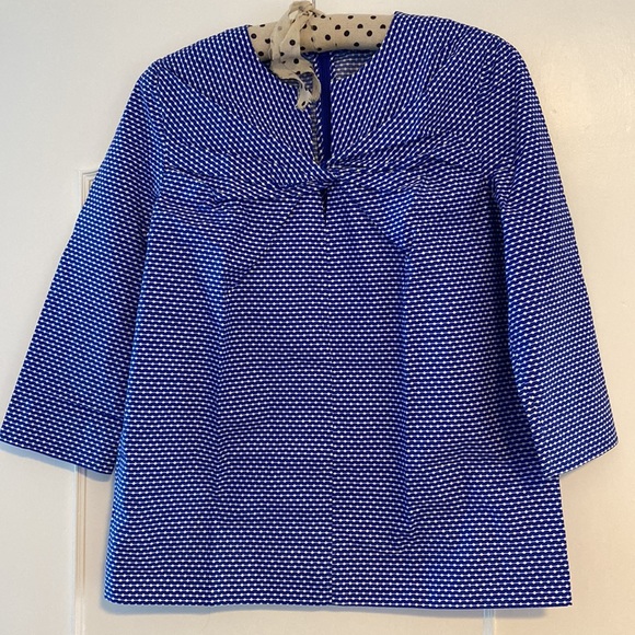 COS cobalt and white blouse - Picture 1 of 5